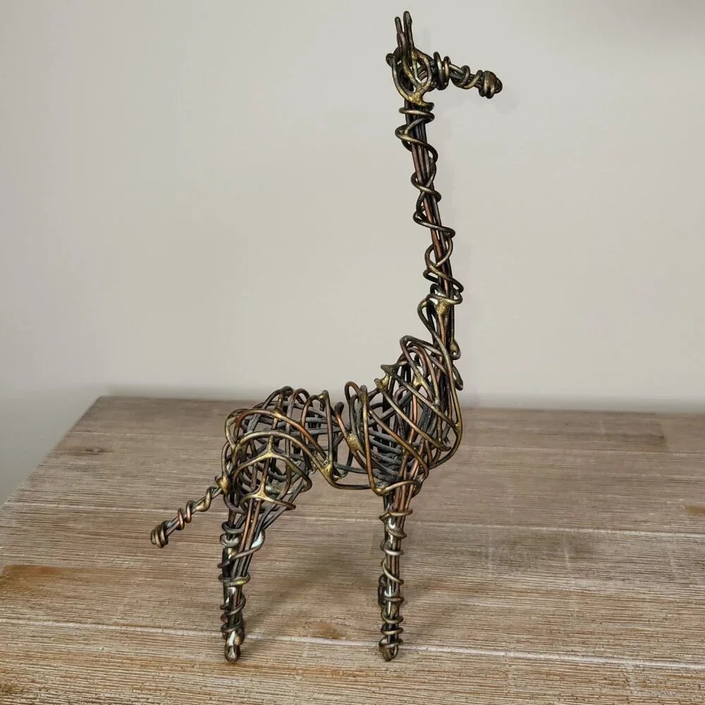 Handmade Wire Art Giraffe Sculpture Figurine 8 ½” Tall